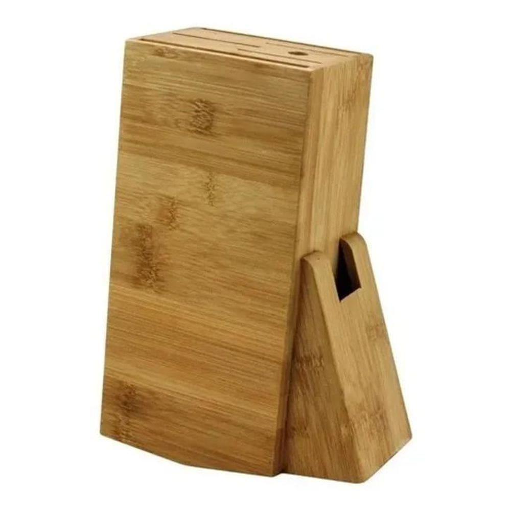 2X Suporte Cepo Bambu Organizador De Faca Tesouras Cozinha