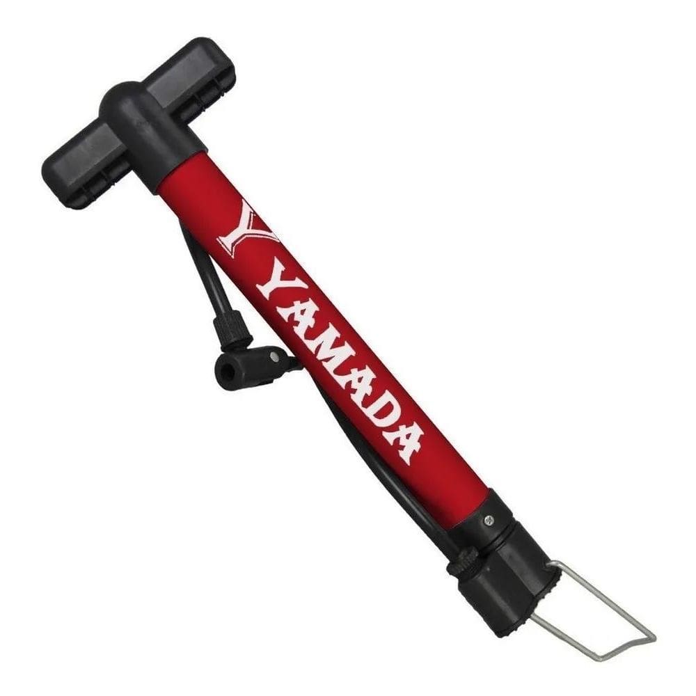 Bomba Ar Bicicleta Alumínio Vermelha Yamada 30Cm Com Conexão