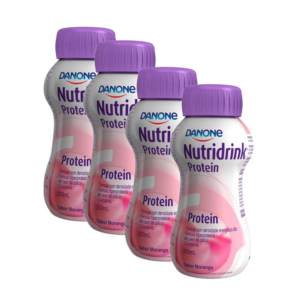 Kit 4 Nutridrink Protein Morango 200ml