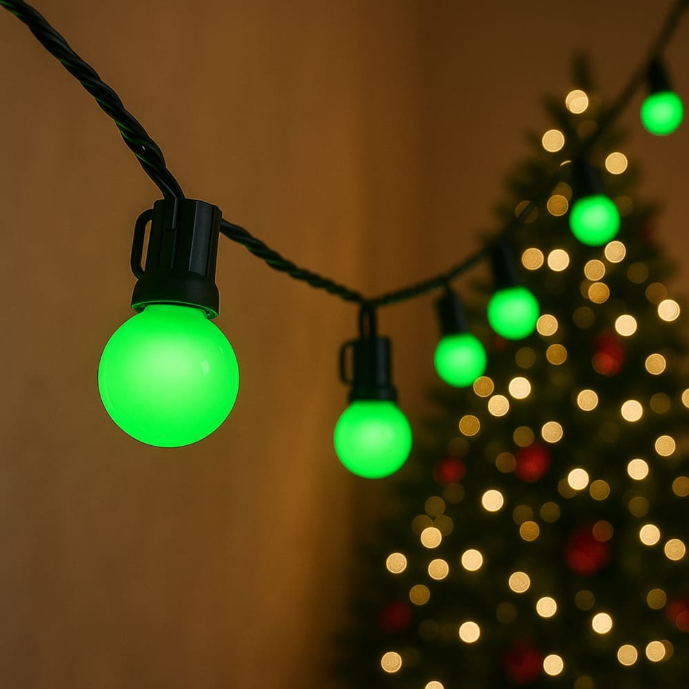 Kit 5 Lampada LED bolinha Verde bivolt varal de luz Decorativa 1w 3w