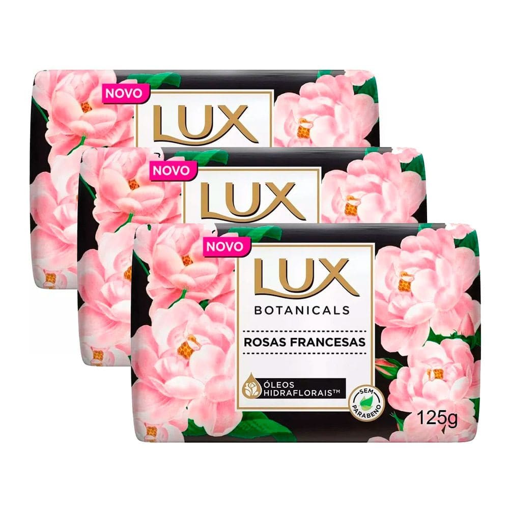 Sabonete em Barra Lux Botanicals Rosas Francesas 125g Kit com Três unidades