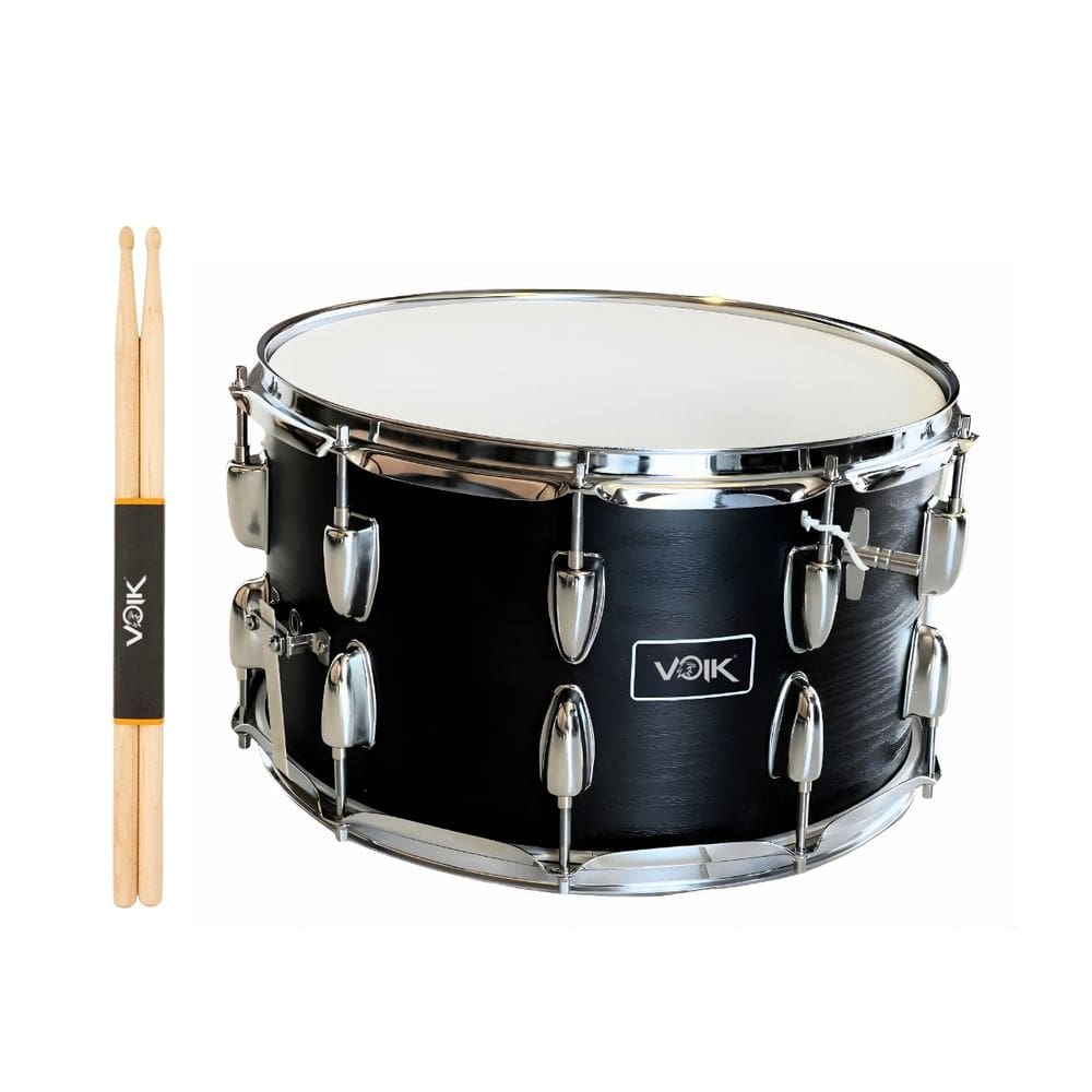 Caixa Bateria Voik 14x8 Madeira CB14 All Nigth + Baquetas 7A