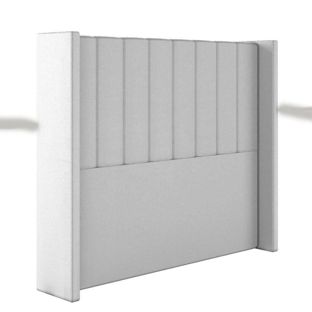 Cabeceira Estofada Solteiro 90 Cm Turquesa Corino Branco