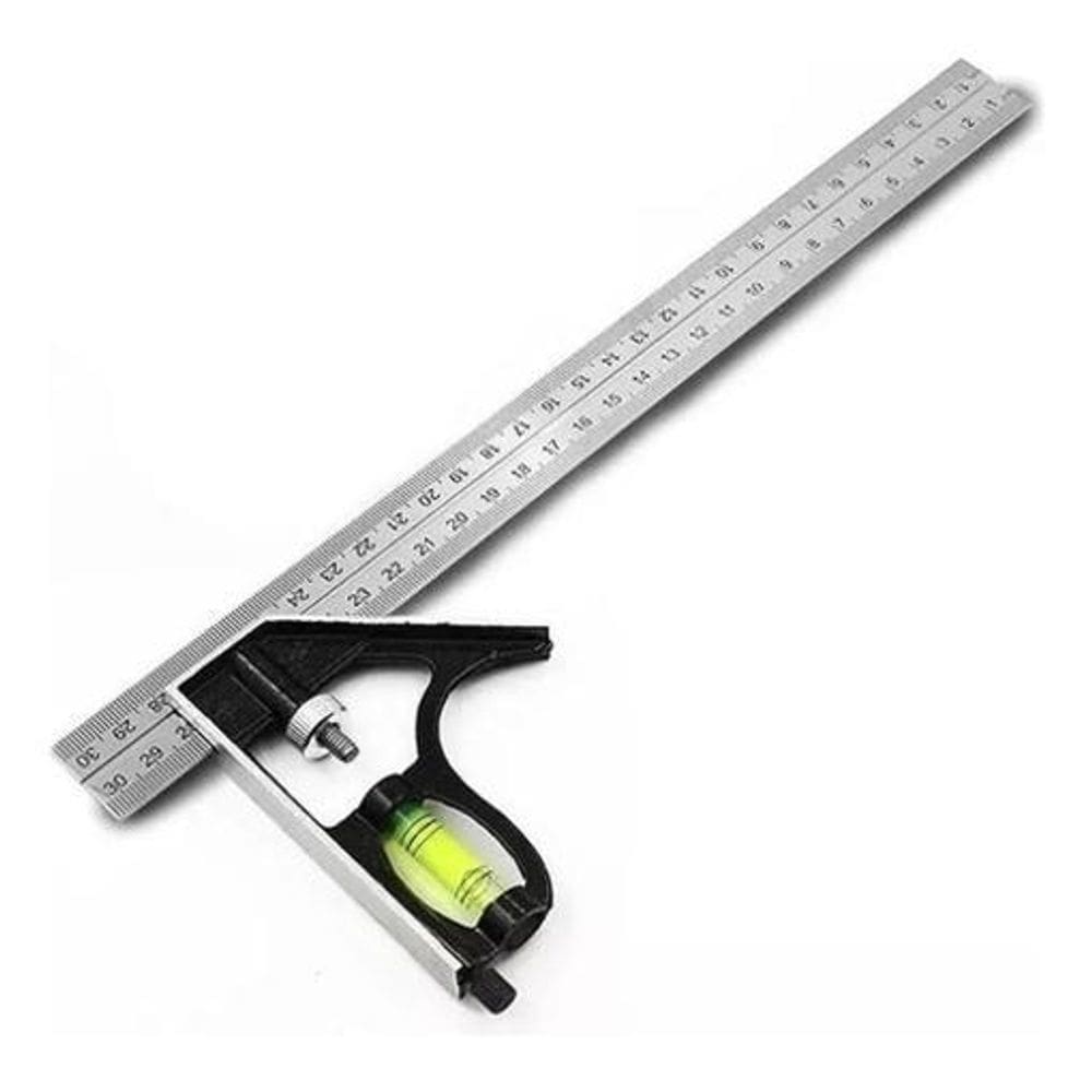 Esquadro Combinado Régua 12/ 300 Mm Com Nível