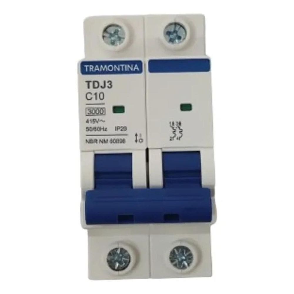 Disjuntor Bipolar Tramontina 10A 16A 20A 25A 32A 40A 50A 6 1