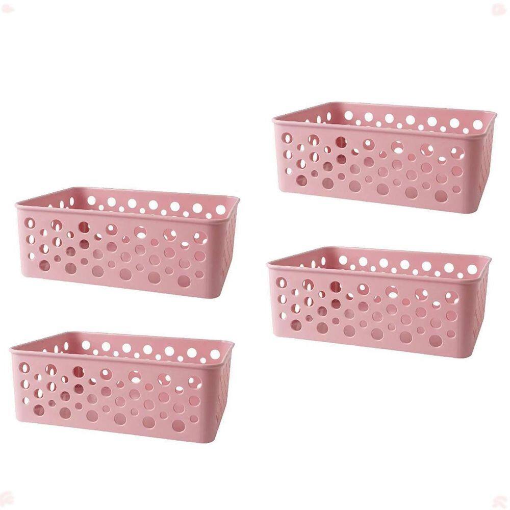 Kit 4 Cesto Organizador Multiuso P 19X13,8X6,5Cm Rose