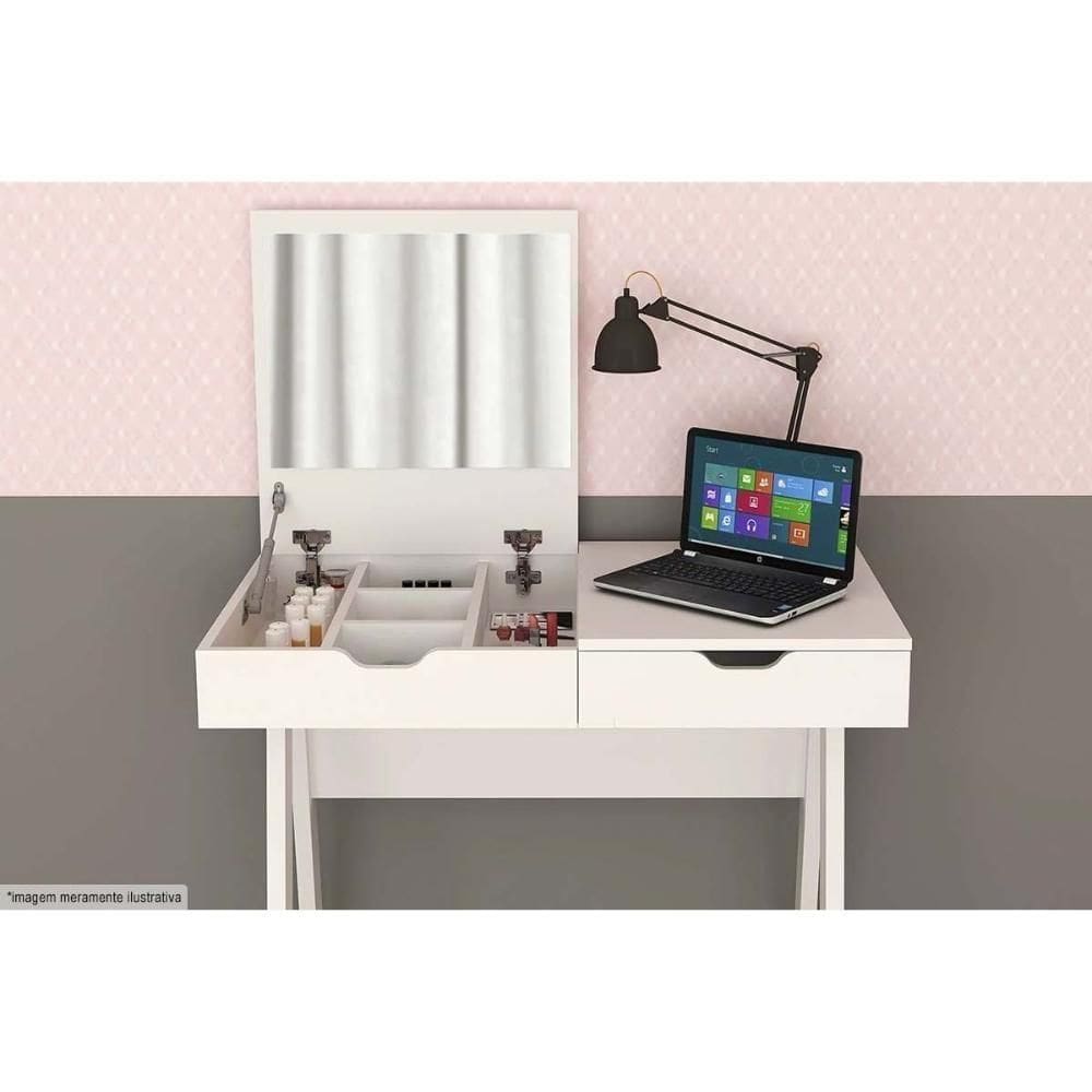 Penteadeira Camarim Juvenil Pe-2019 C- 1 Espelho Branco - Tecno Mobili