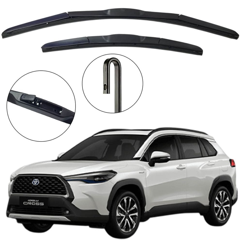 Kit Palheta Dianteira Corolla Cross 2021 a 2025 Limpador de Parabrisa de Silicone