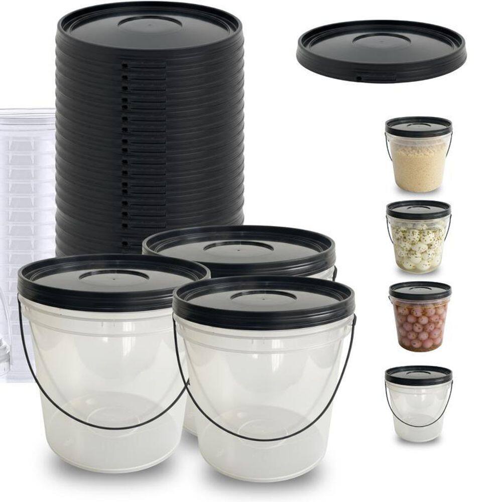 Balde 3.2L Transparente Organizar Cabos Elétricos - 7 Pçs