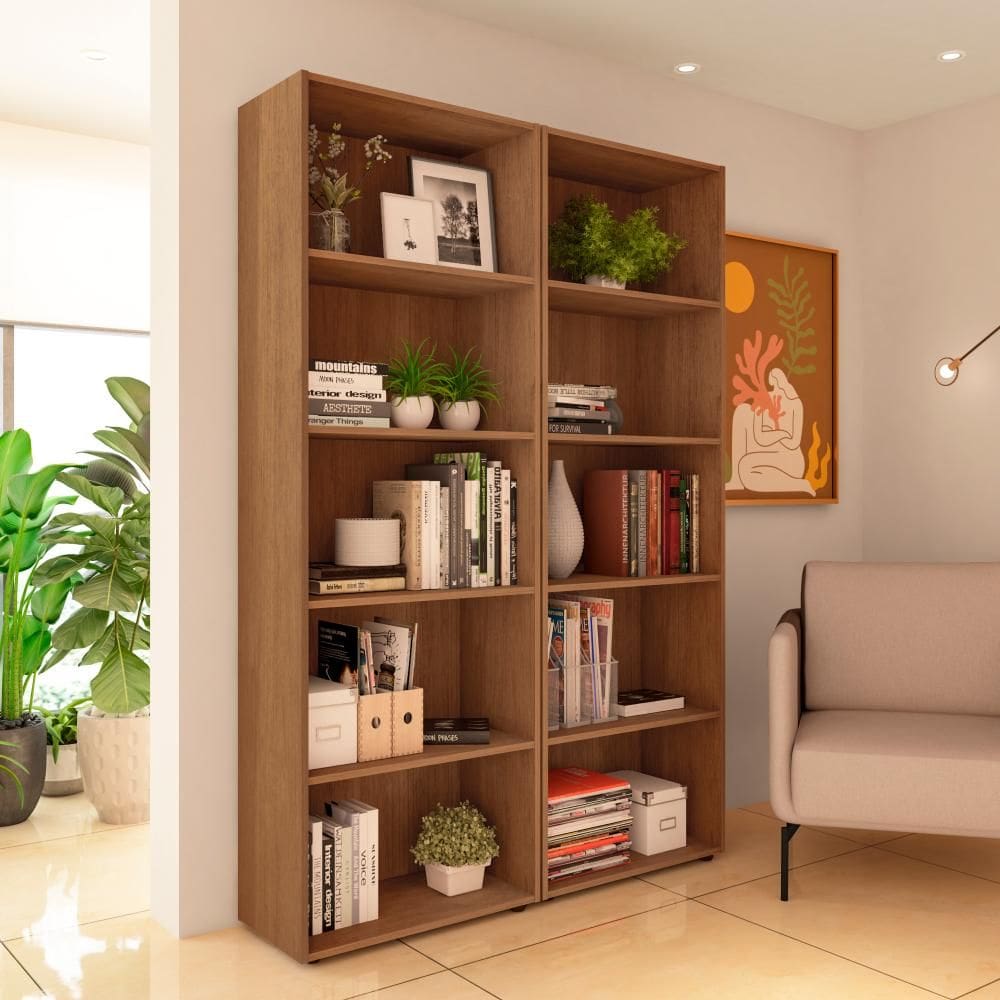 Estante Para Livros Dupla Multy 10 Prateleiras Artely