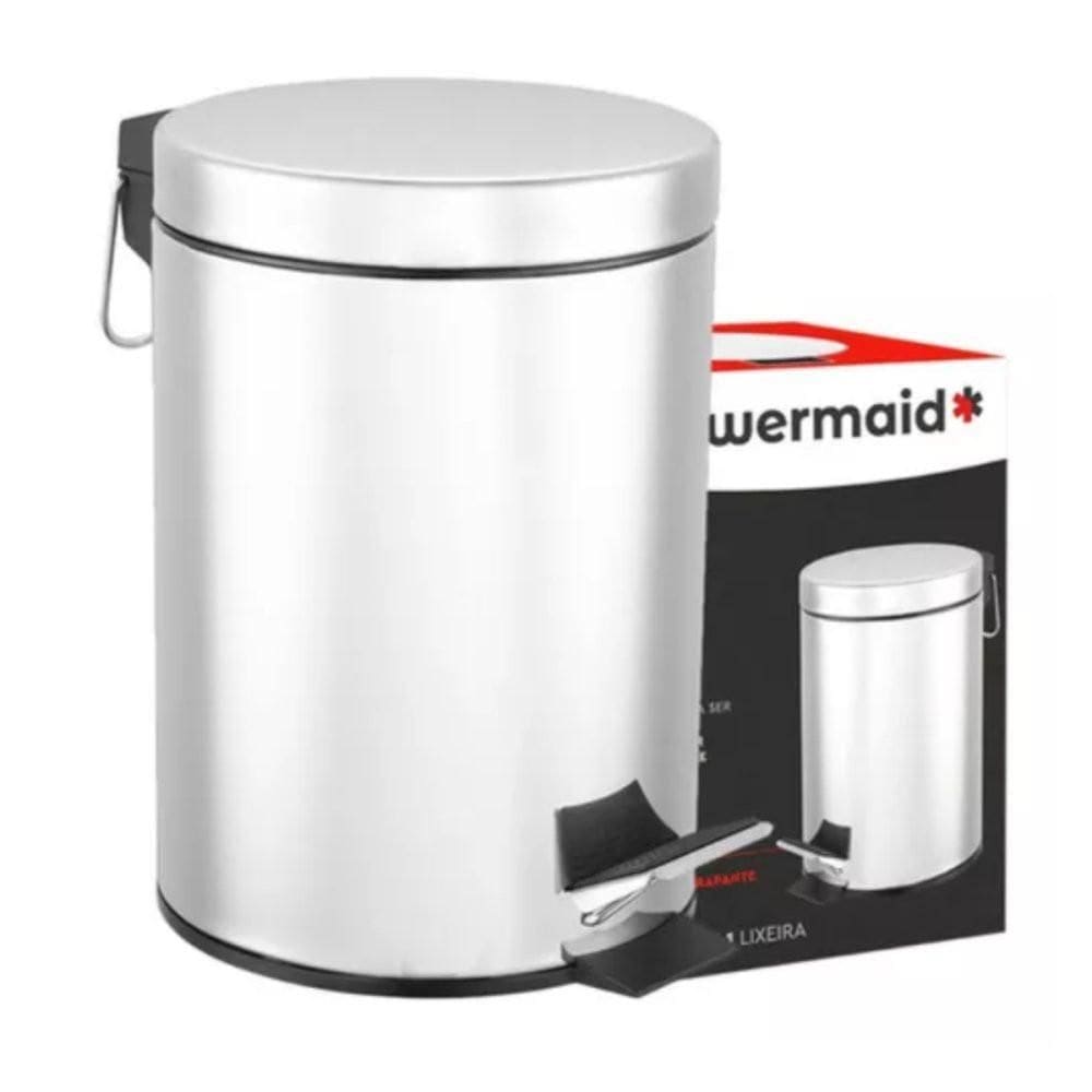 Lixeira Inox Redonda Multiuso - 5 Litros