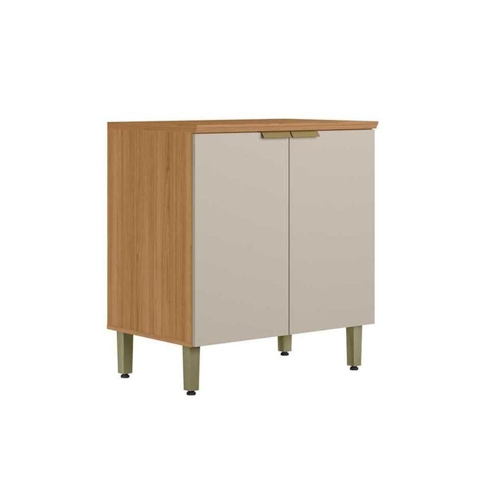 Gabinete De Cozinha Modulado C- Tampo Selene C- 2 Portas 80cm Jequitiba-off White Fosco - Linea