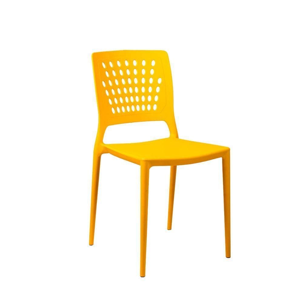 Cadeira Marte Amarela Empilhável Em Polipropileno Acrilys
