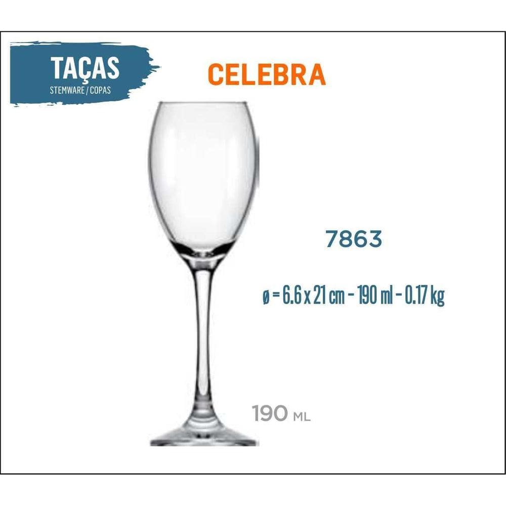 12 Taças Celebra 190Ml - Champanhe Espumante Frisante