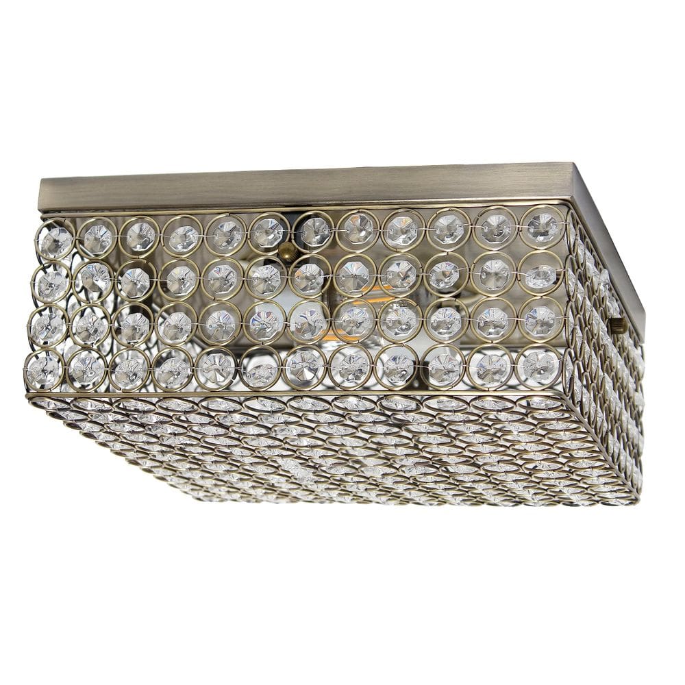 Luminaria Elegante Designs FM1004-ABS 30 cm 2 Luces Latón Antiguo