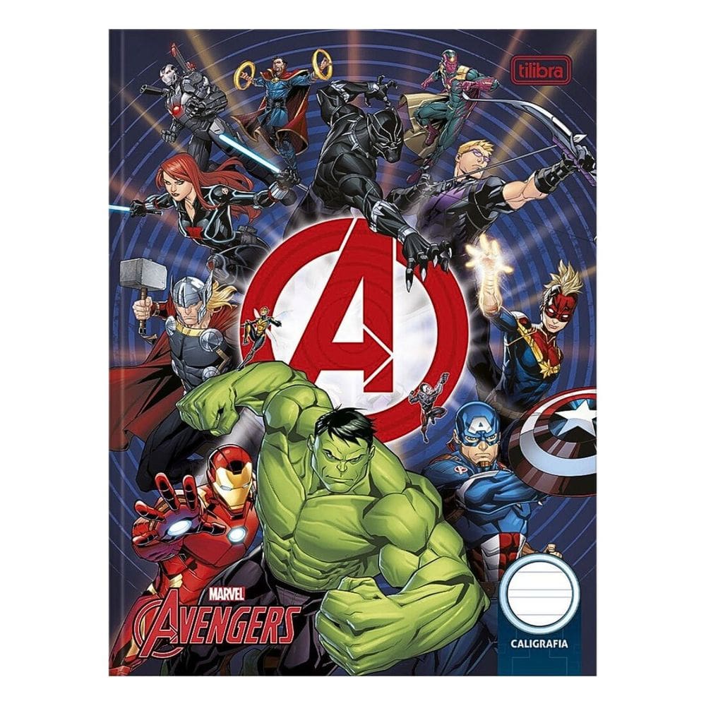 Caderno De Caligrafia Brochura Capa Dura Avengers (Vingadores) 40 Folhas - Tilibra