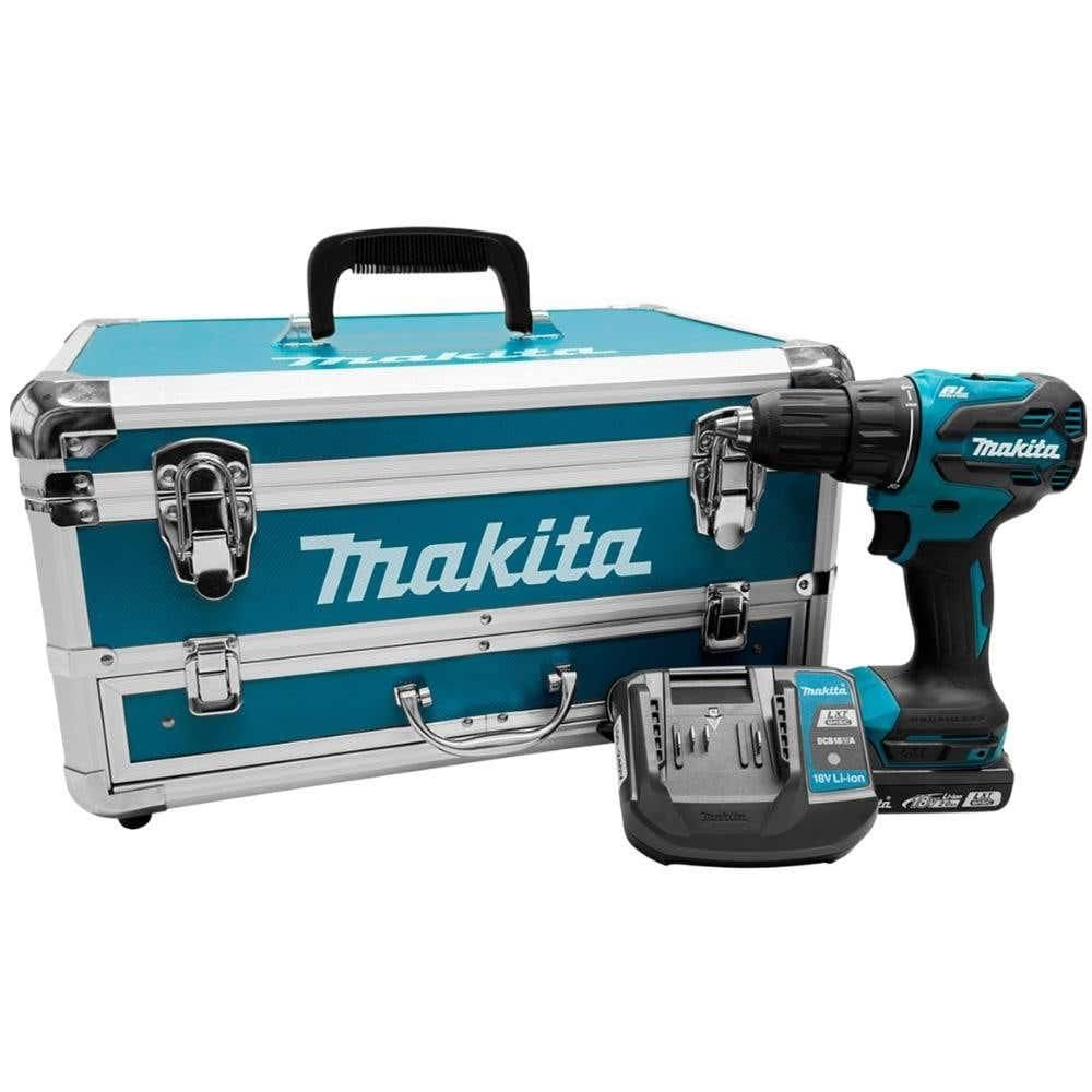 Parafusadeira Furadeira Impacto Bateria 18V com Carregador e Maleta 96Pçs DHP490WVX3 MAKITA
