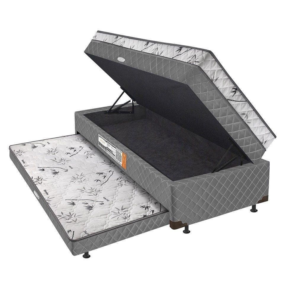 Bibox Solteiro Com Espuma 5cm, Baú E Auxiliar