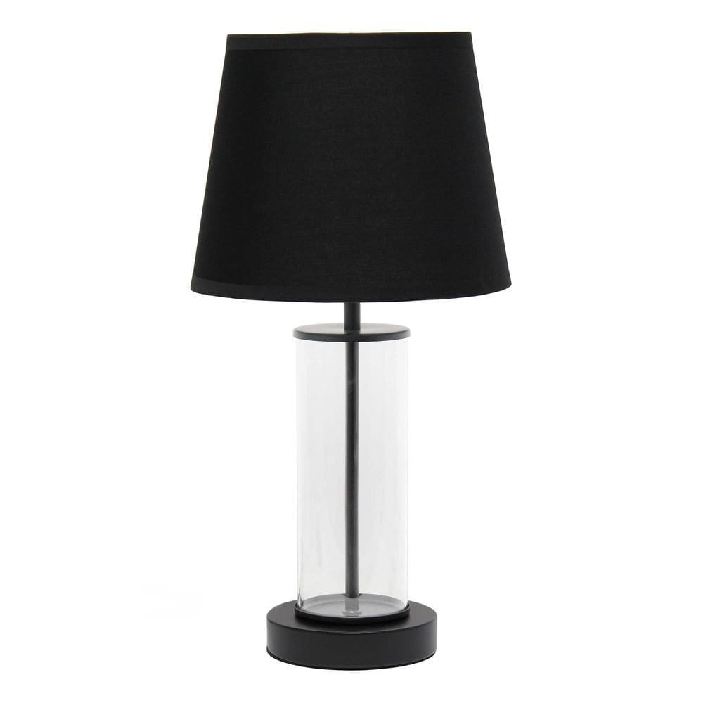 Lâmpada Simple Designs LT2081-BOB Base de vidro Black Shade 43cm