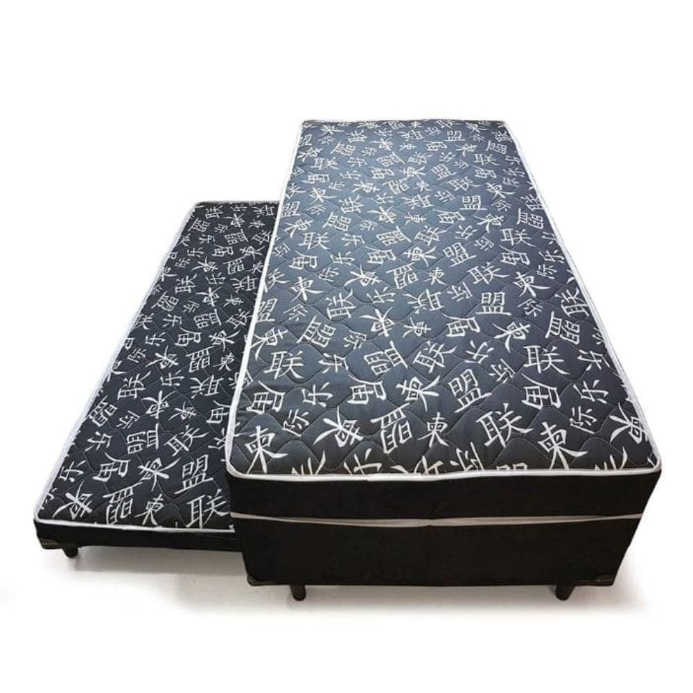 Bicama Solteiro Colchão Conjugado - 5cm - Com Cama Auxiliar