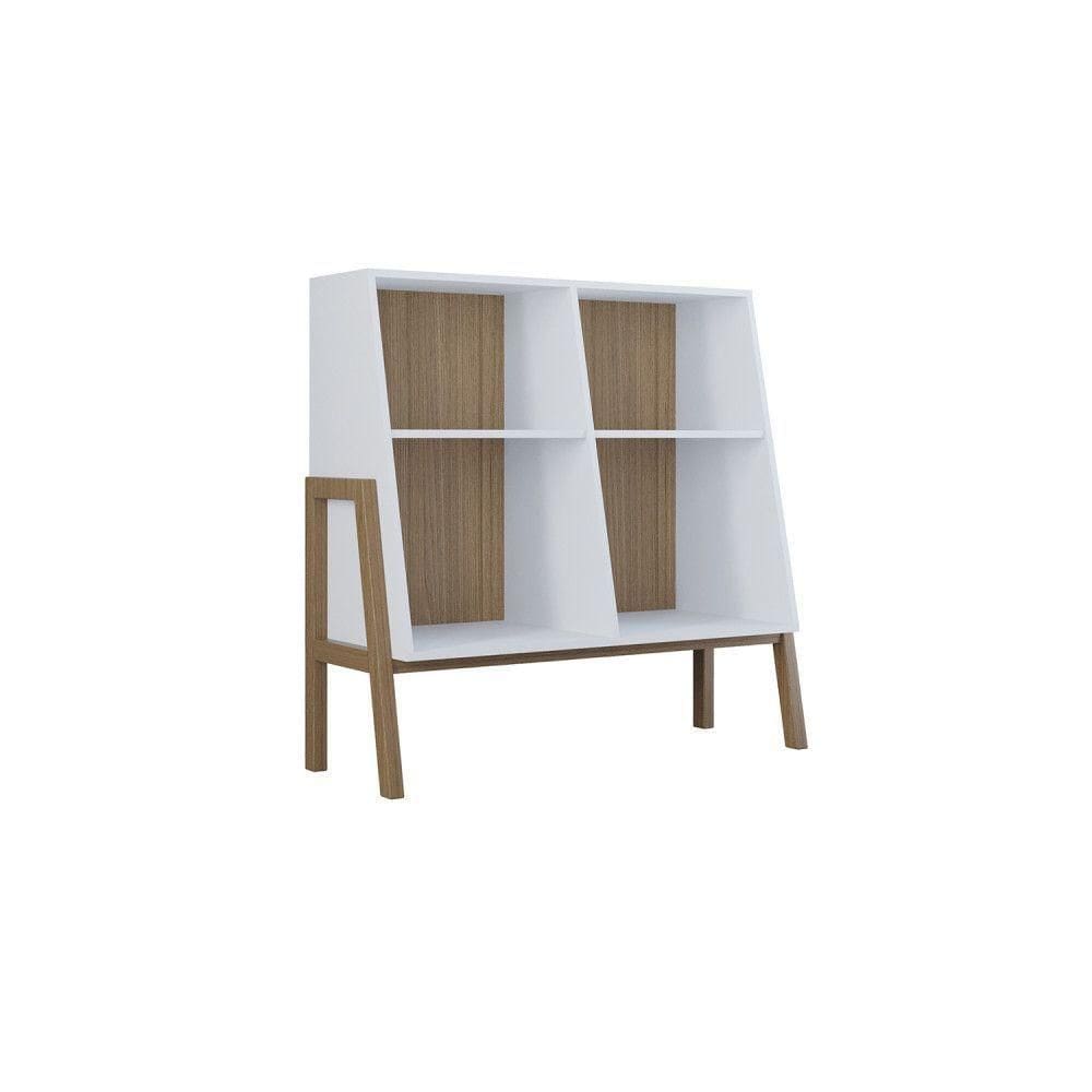 Buffet Aparador Multifuncional Cuby Angular Com Nichos Branco