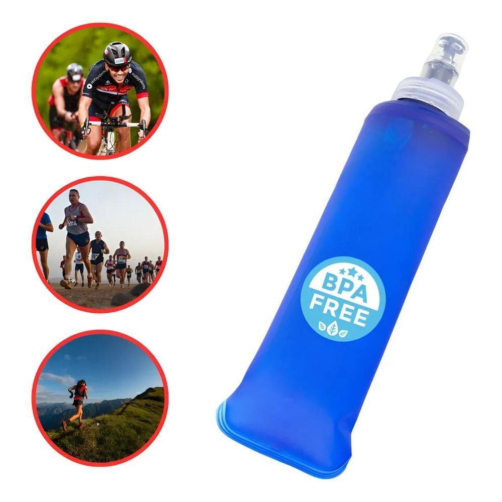 Garrafa Soft Flask Dobrável Squeeze Silicone Corr Azul