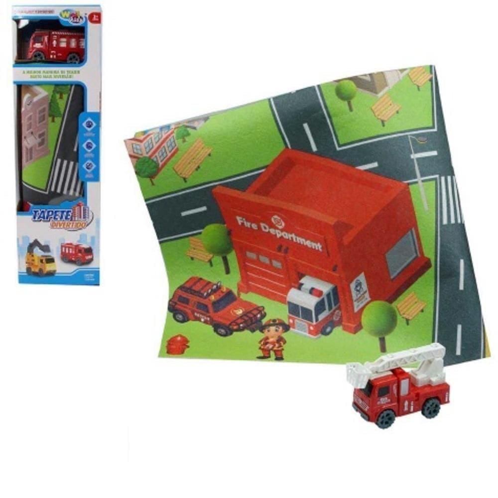 Tapete Infantil Divertido Pista Corrida Hot Whells Cidade Com Carrinho Tatame Educativo Quarto