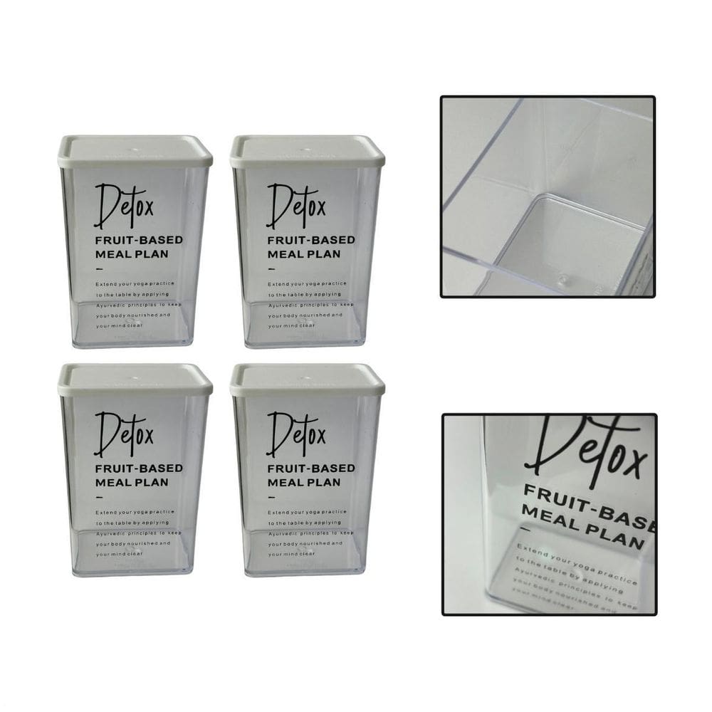 Kit 4 Potes Herméticos Organizadores Alimentos Sabão 810Ml