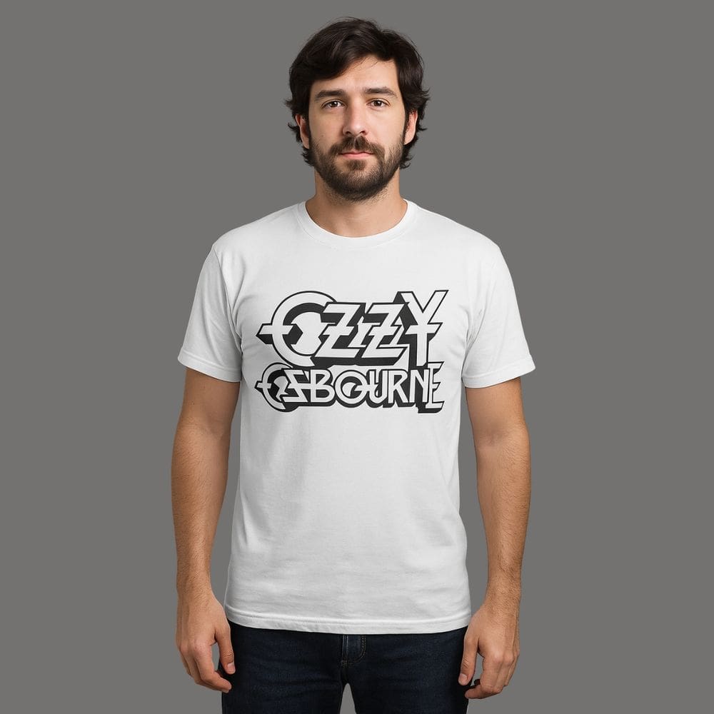 Camiseta Branca Rock Ozzy Osbourne Lenda Heavy Metal Black