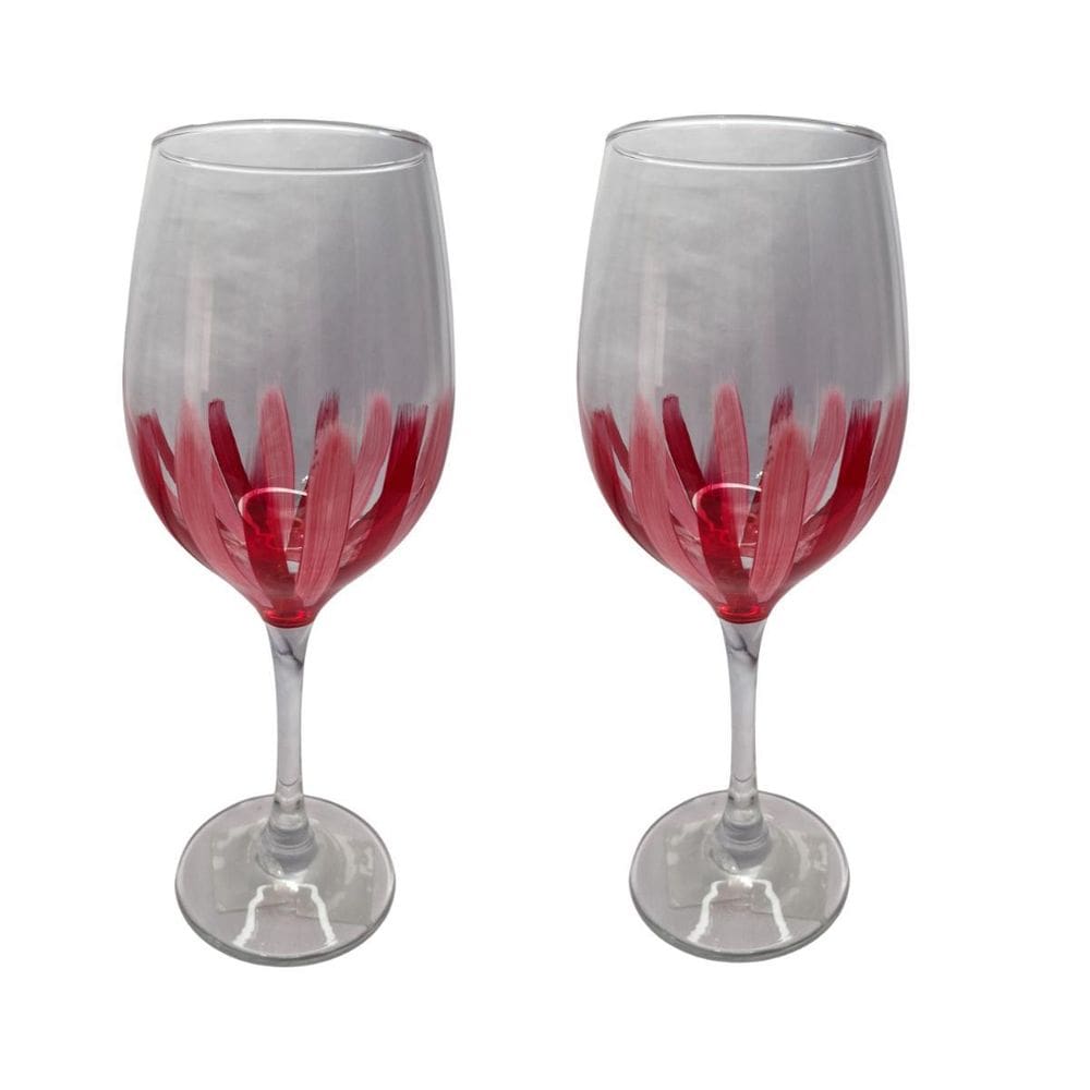 Kit 2 Taças De Vidro Grande 490Ml Vinho Água Vermelha