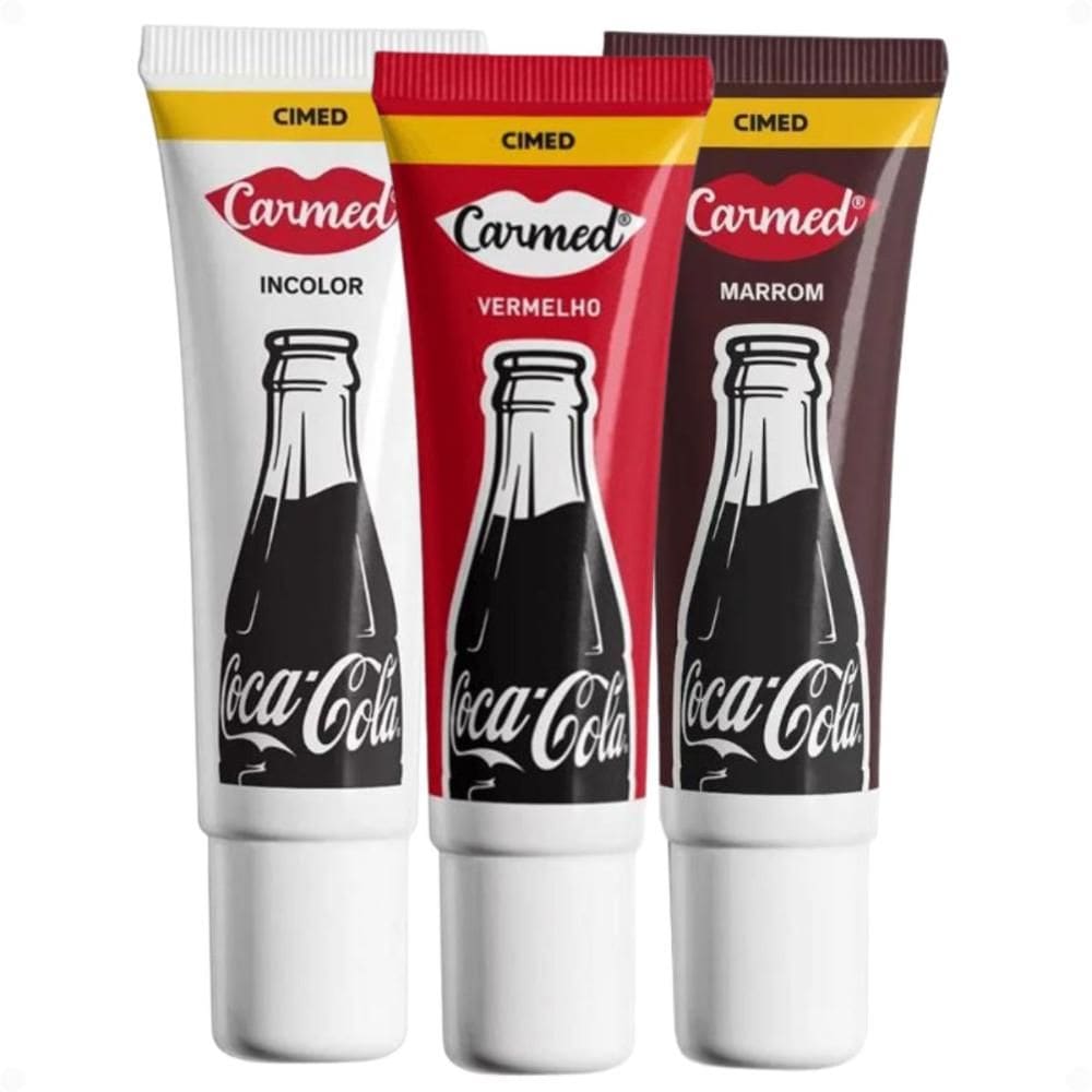 Kit Carmed Coca-Cola: Vermelho, Marrom e Incolor 10g