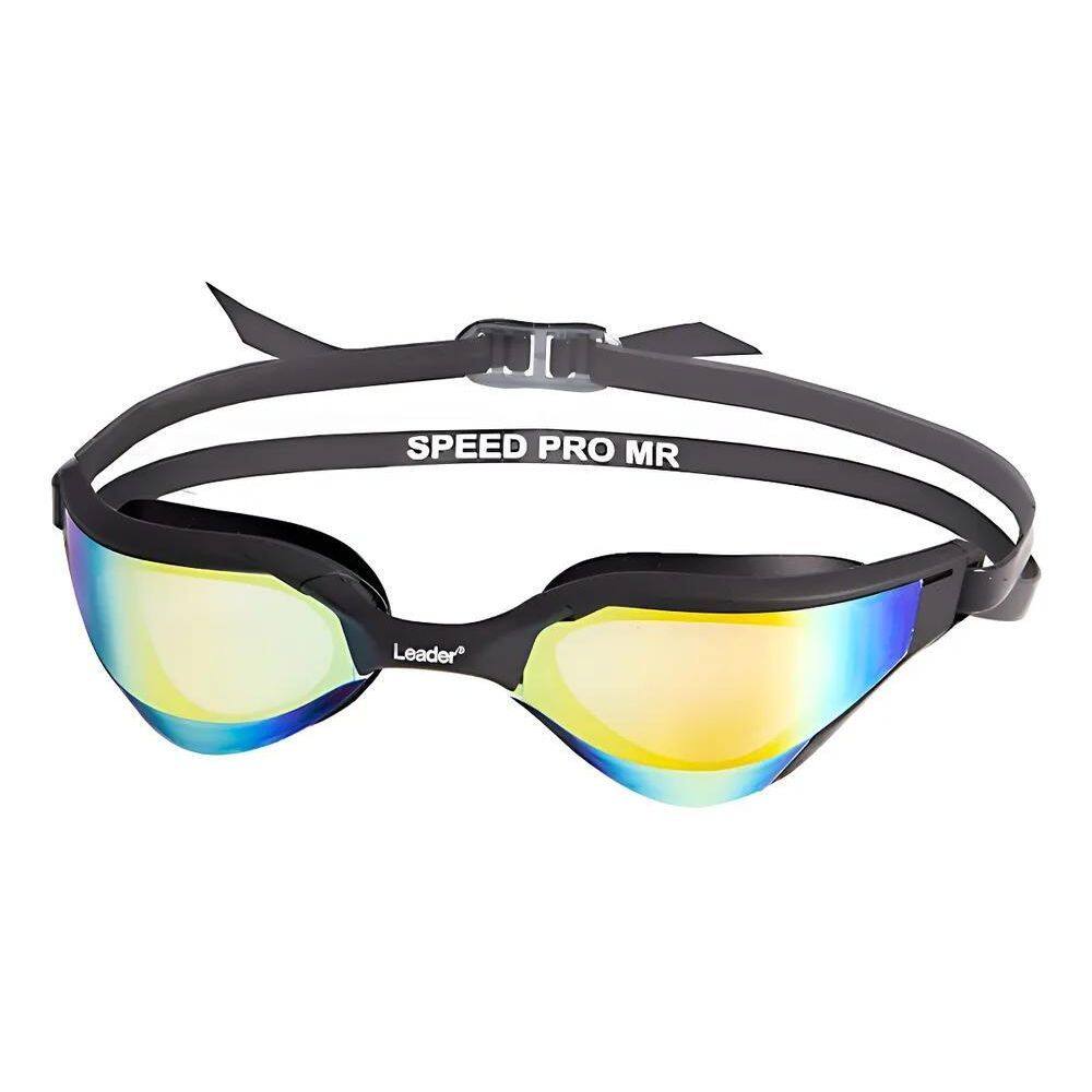 Óculos Natação Espelhado Leader Speed Pro Cor Preto