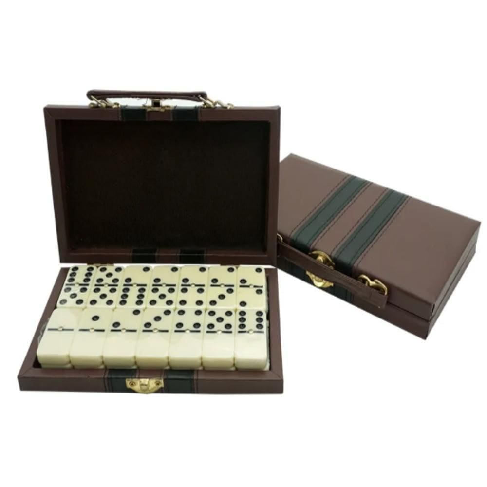 Domino Profissional 28 Pecas Osso Com Maleta Luxo Jogo