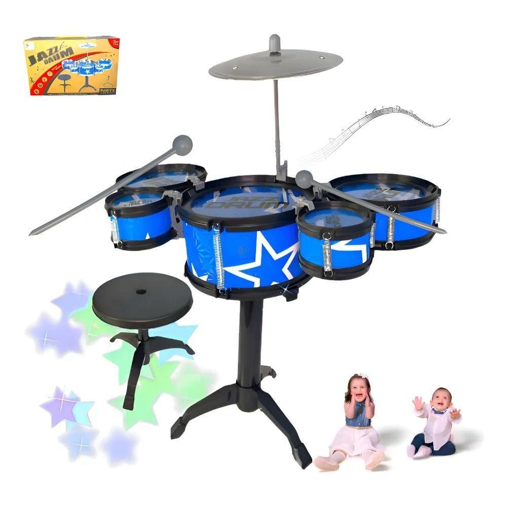 Mini Bateria Banquinho Instrumento Infantil Menino Ninho Boy