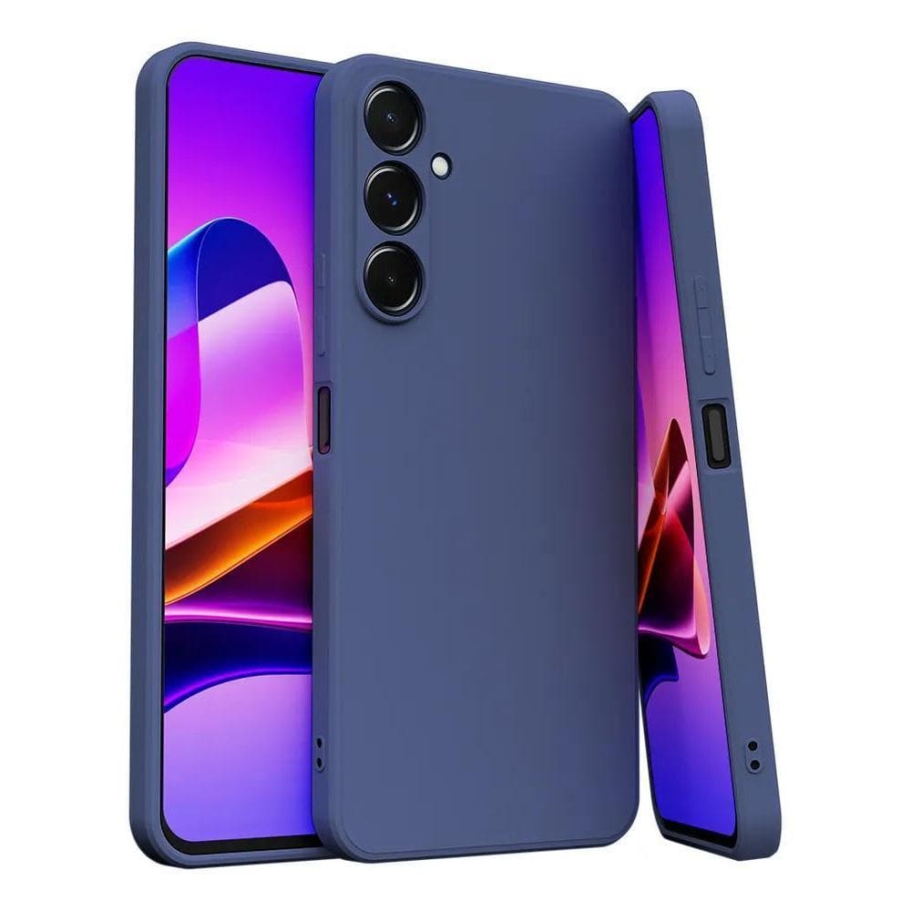 Capa Capinha Para Galaxy S23 Silicone Aveludado C Azul-Marin