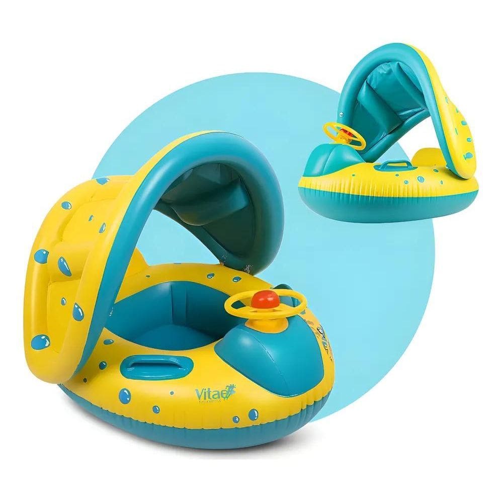 Boia Bote Bebê Infantil Inflável Piscina Com Cobertura De Pr