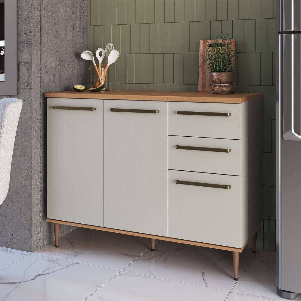 Balcão de Cozinha 120cm 3 Portas 2 Gavetas com Tampo 2,5cm Isabelle Freijó / Arenas