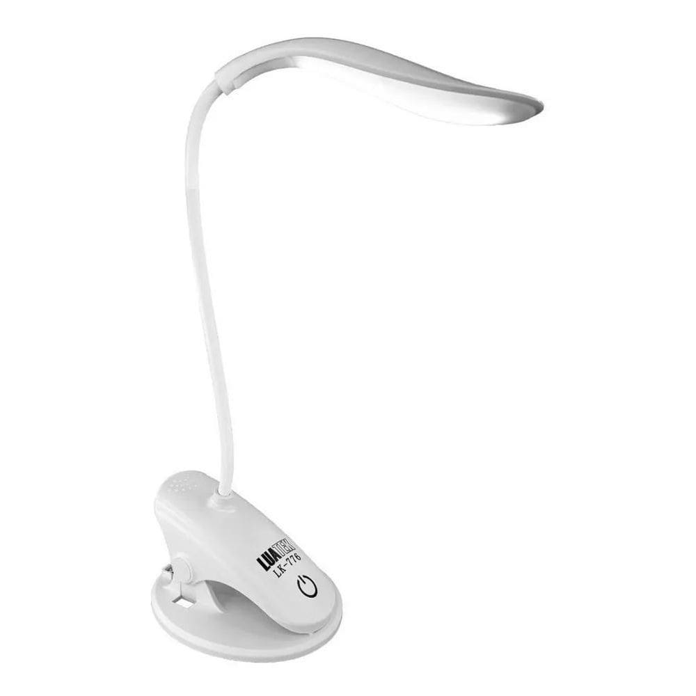 Luminária Mesa Led Recarregável S/ Fio Touch Abajur C/Garra