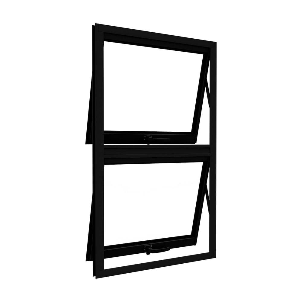 Janela de Alumínio Máximo Ar Duplo Vertical 100x60cm Lucasa Ideale Preto