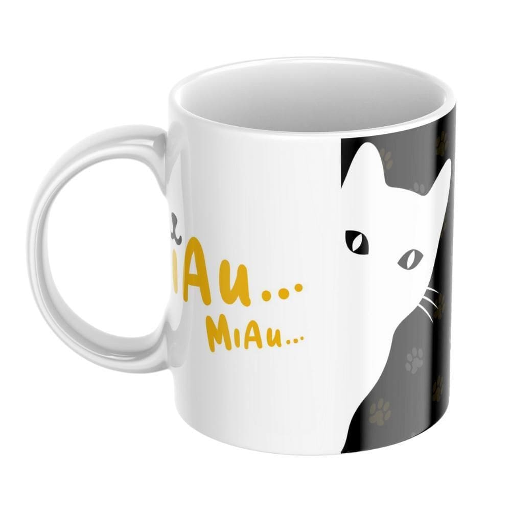 Caneca Gato Preto E Gato Branco - Gato Branco