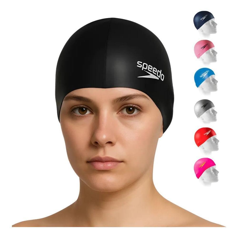 Touca De Natação Speedo Silicone Impermeável Azul Lisa