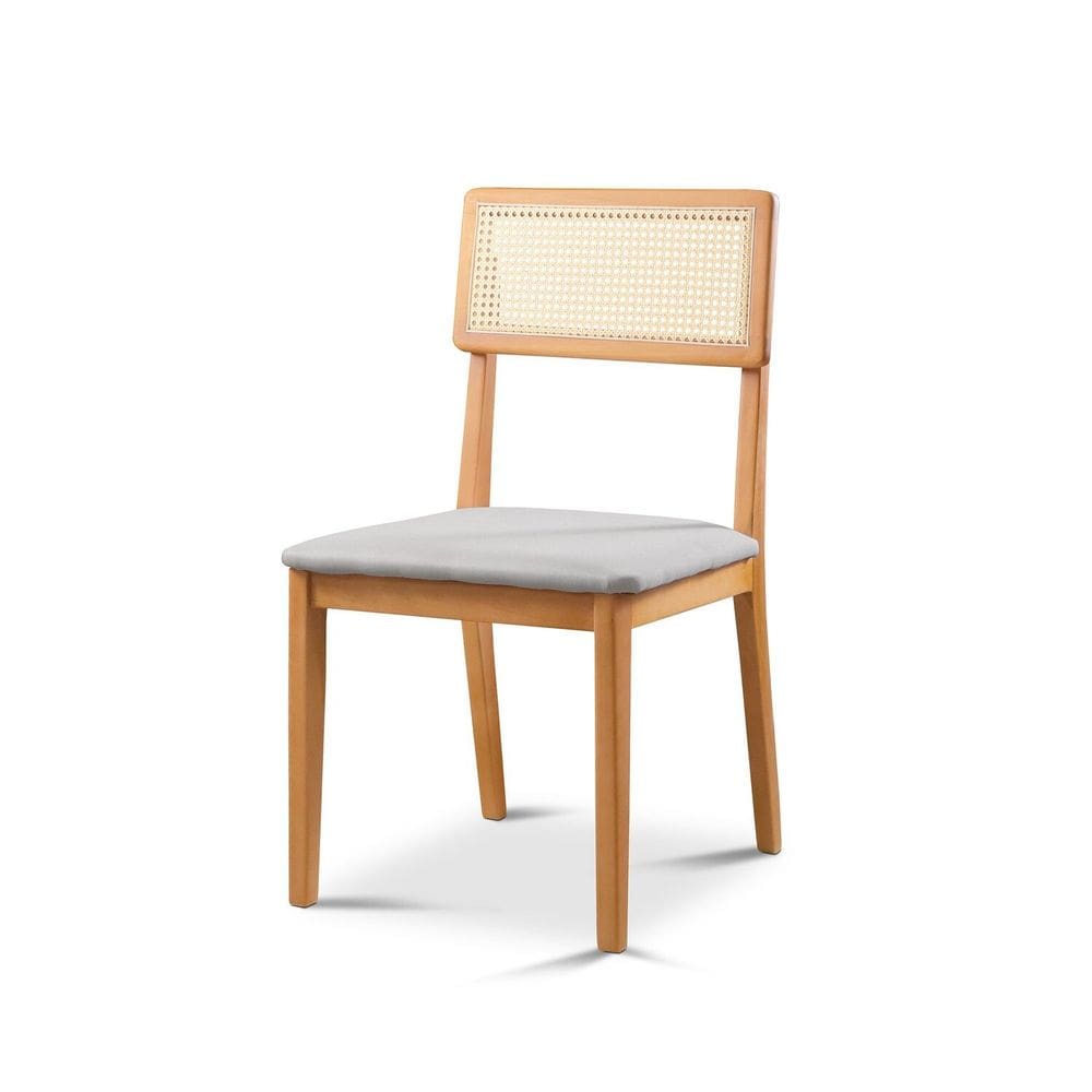 Cadeira de Jantar com Encosto de Telinha Ava Cinza