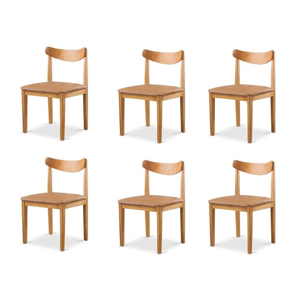 Kit 6 Cadeiras Sala de Jantar Aurora Caramelo