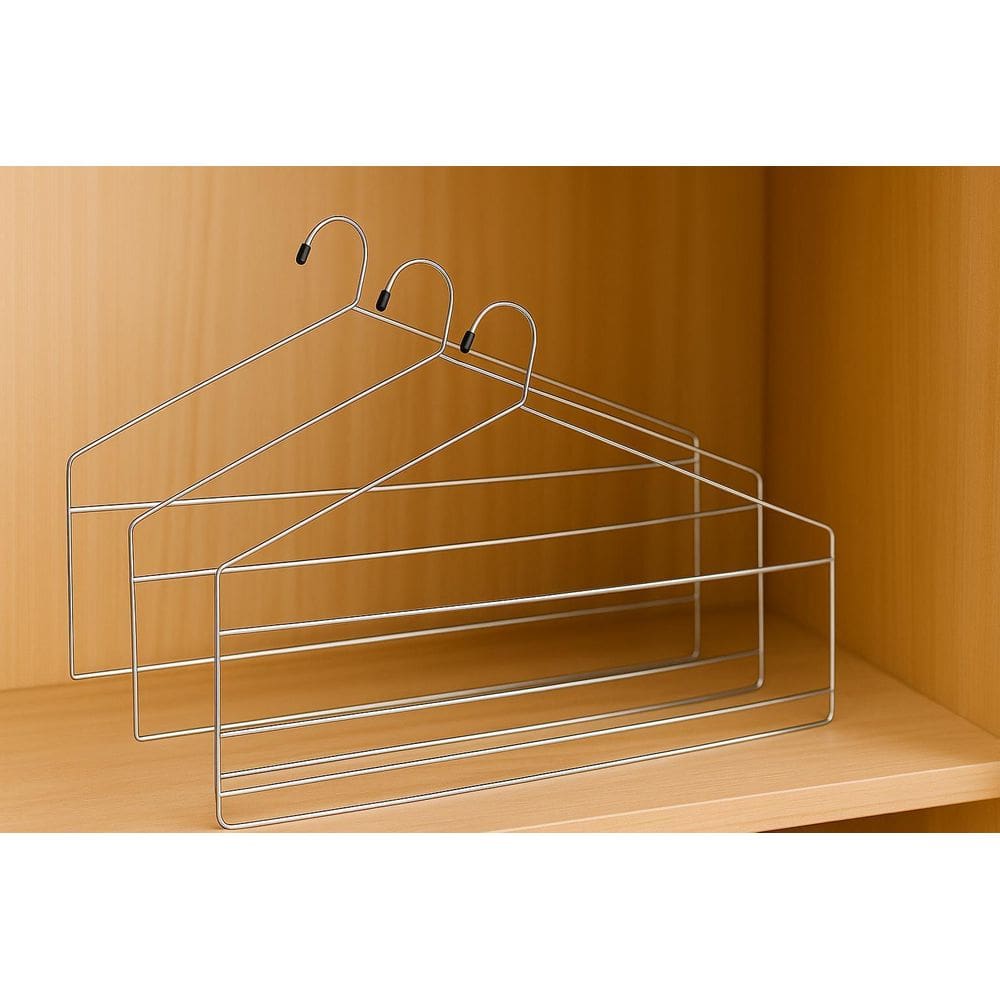 Kit 3 Cabides Para Calças Triplo Aço Cromado Reforçado