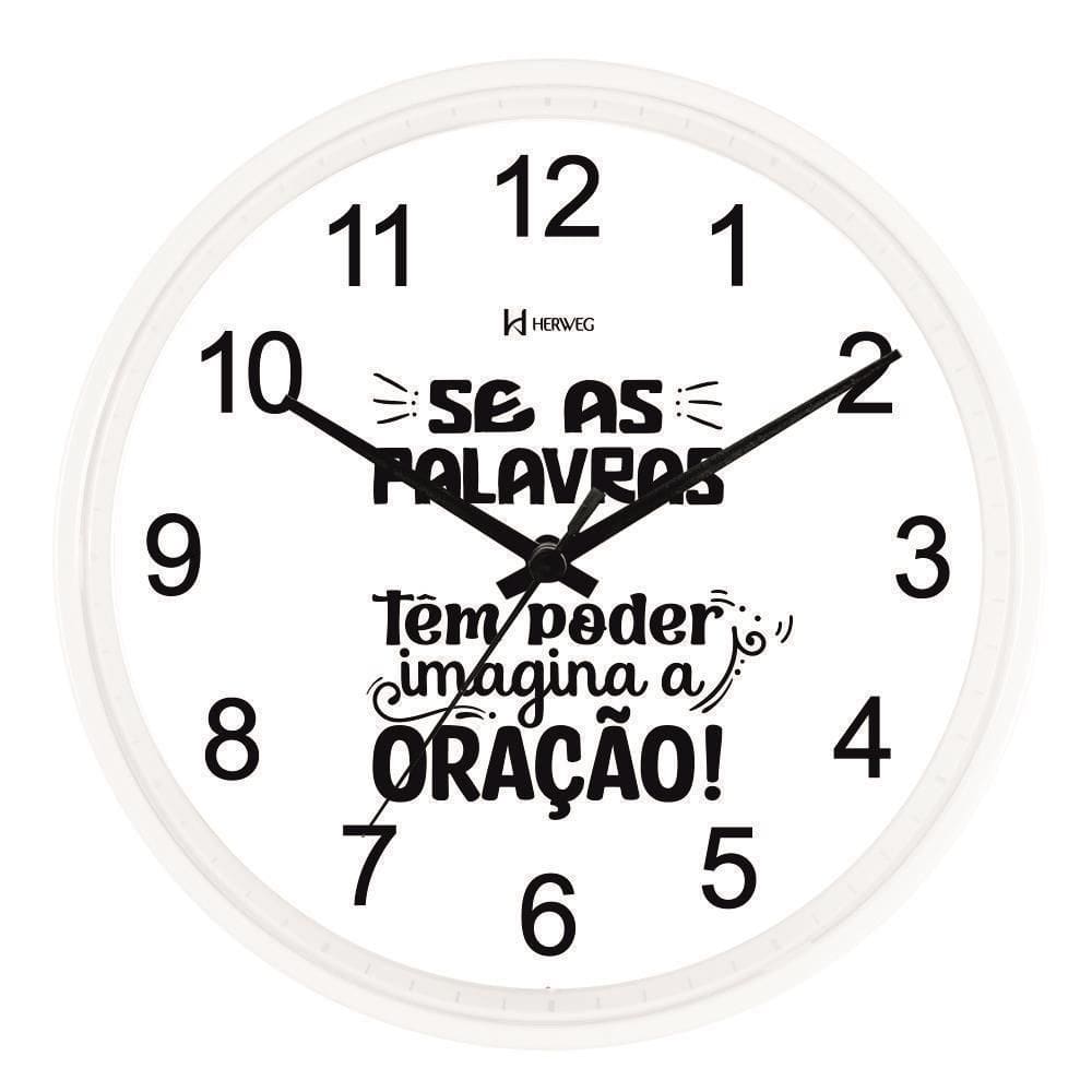 Relógio De Parede Herweg Ref: 660147-021 Branco Oração