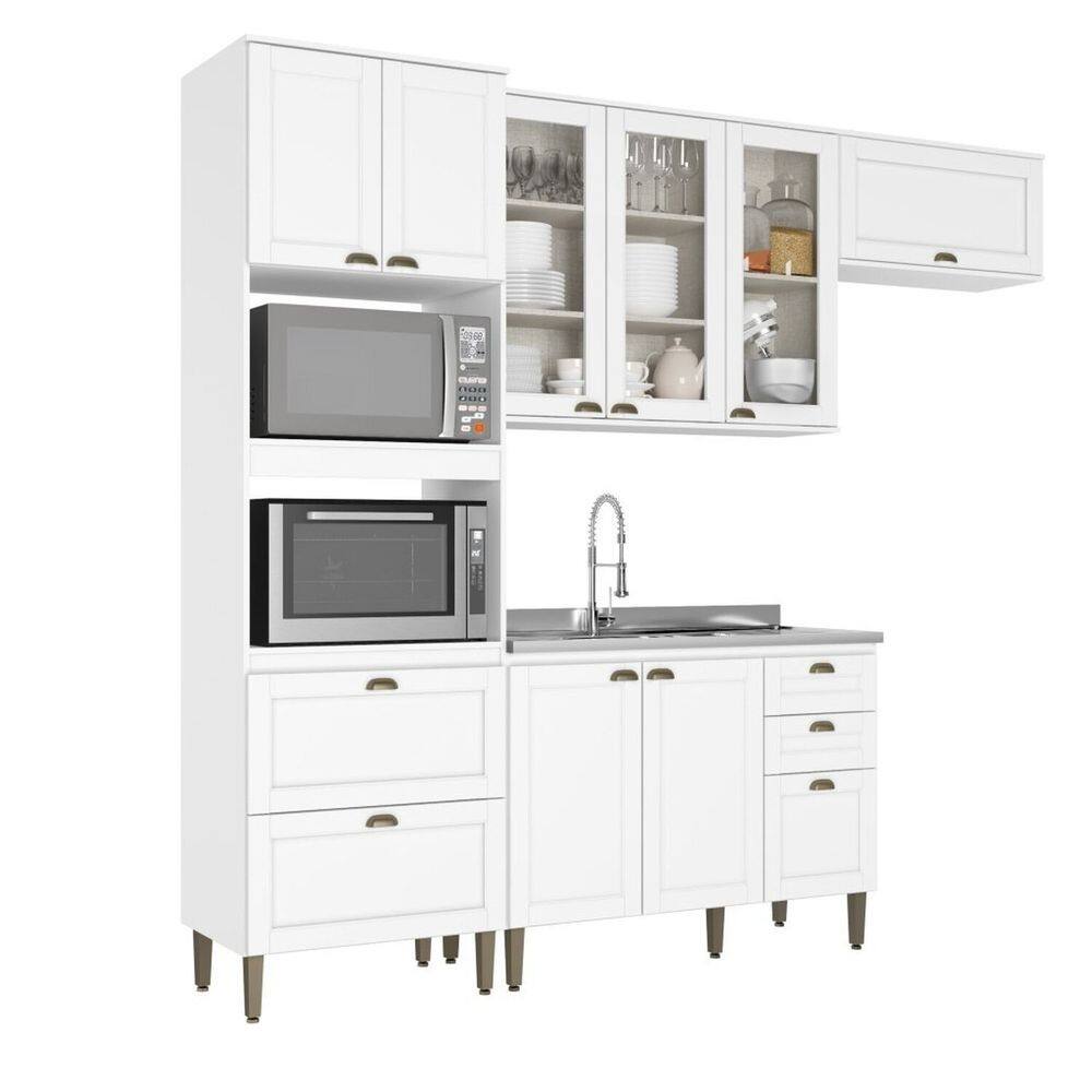 Cozinha Completa 4 Peças 100% Mdf Classy Branco