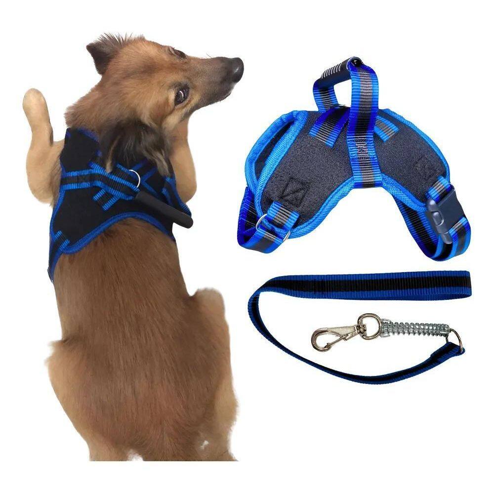 Guia Para Cães Coleira Peitoral Com Alça Reforçado Vermelho