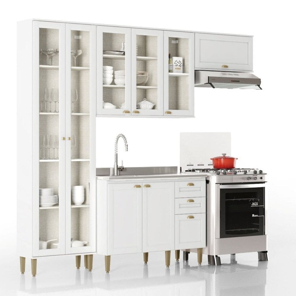 Coziha Completa 4 Peças 100% Mdf Classy Branco