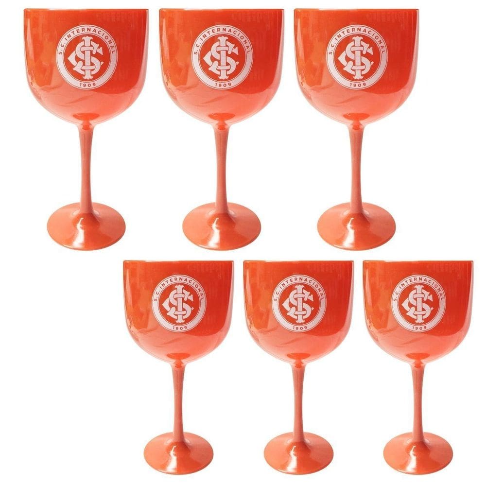 Kit 20Un Taça Copo Plástico Vermelho Gin Drinks Coquetéis