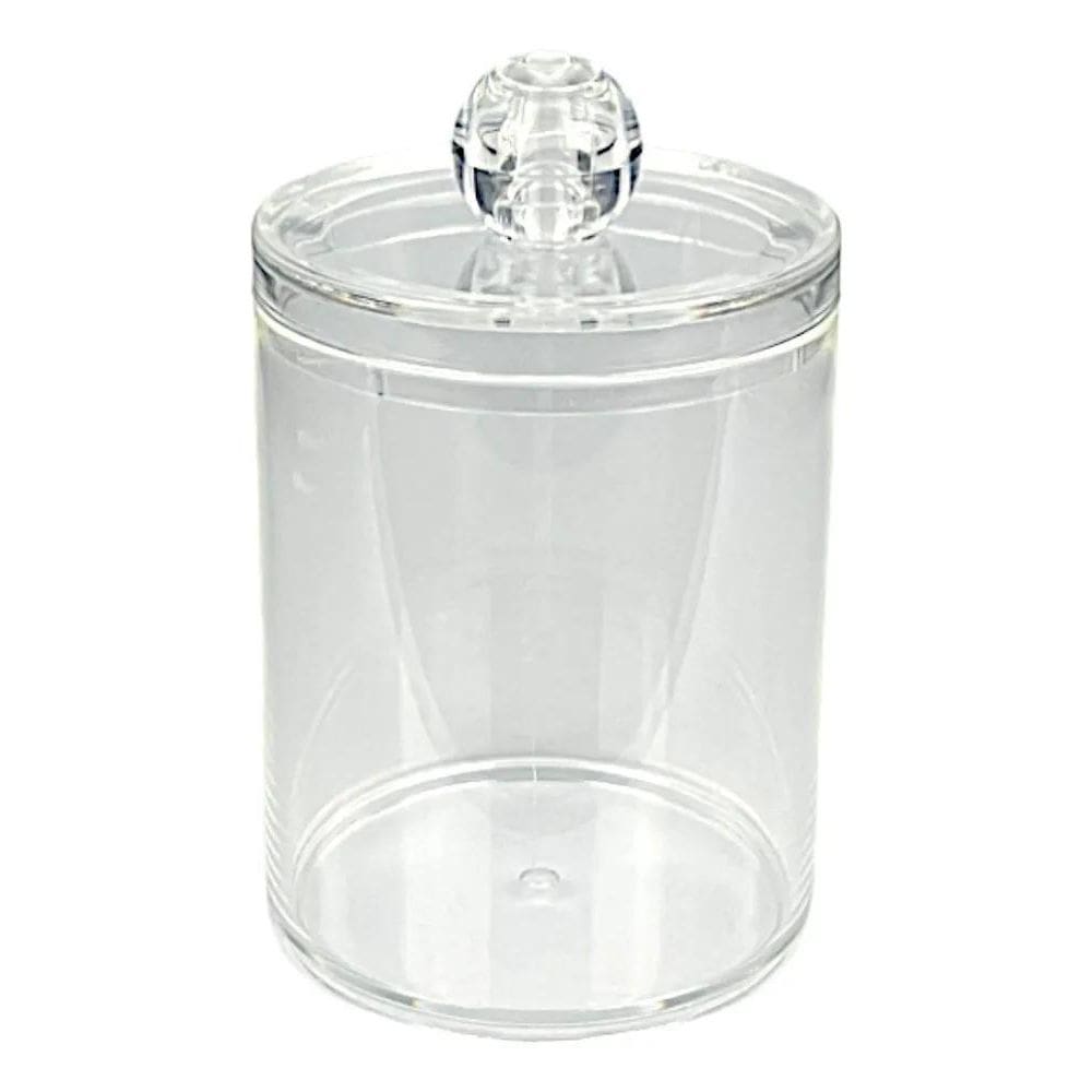 2X Porta Cotonetes Algodão C/Tampa Organizador Multiuso 11Cm